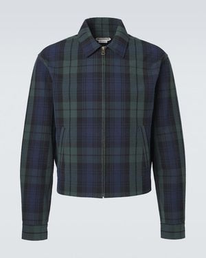 JW Anderson Checked Cotton Seersucker Blouson Jacket - Blue