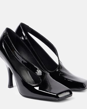 KHAITE Eva 100 Cutout Patent Leather Court Shoes - Black