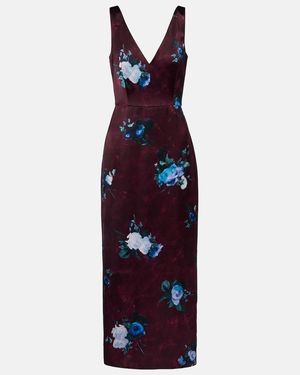 Erdem Floral Sleeveless Woven Midi Dress - Purple