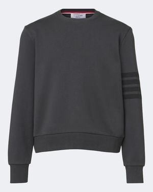 Thom Browne 4-Bar Cotton Jersey Sweatshirt - Grey
