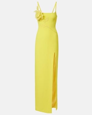 David Koma Floral-Applique Gown - Yellow