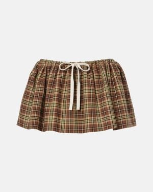 Miu Miu Minifalda De Lana Virgen A Cuadros - Multicolor