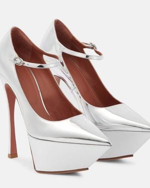 AMINA MUADDI Yigit Leather Platform Pumps - White