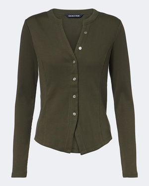 Veronica Beard Cardigan Cordis Aus Geripptem Baumwollgemisch - Grün