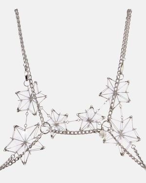 Noir Kei Ninomiya Chain-Detail Top - Metallic