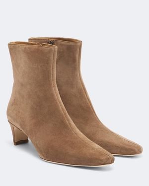 STAUD Ankle Boots Wally Aus Veloursleder - Braun