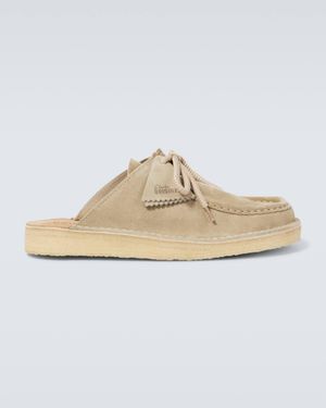 Clarks Desert Nomad Suede Mules - White