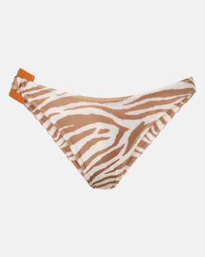 SAME '90S Zebra-Print Bikini Bottoms - White