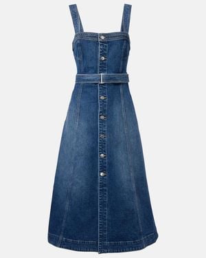 Jonathan Simkhai Alba Belted Denim Midi Dress - Blue
