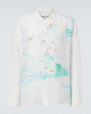 Our Legacy Adorn Printed Cotton And Silk Shirt - Blue