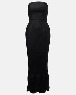Posse Essie Strapless Linen Gown - Black