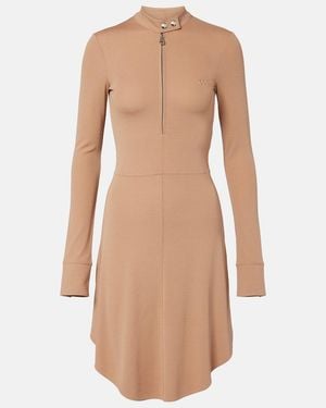 Courreges Biker Crepe Jersey Minidress - Natural