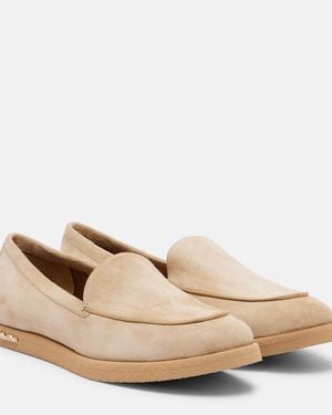Max Mara Softymoc Suede Loafers - Natural