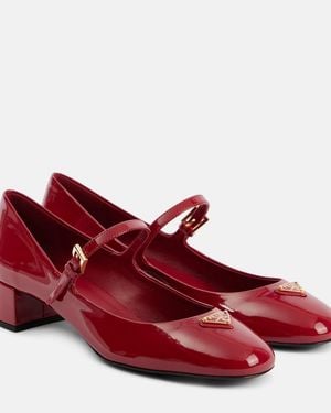 Prada Patent Leather Mary Jane Court Shoes - Red