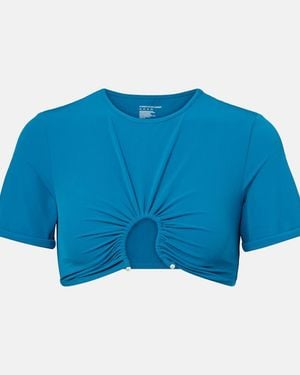 Christopher Esber Crescent Gathered Crop Top - Blue