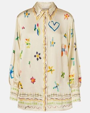 ALÉMAIS Sidi Floral Silk Shirt - Metallic