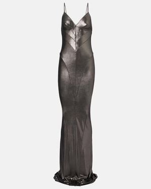 Rick Owens Metallic-Effect Jersey Gown