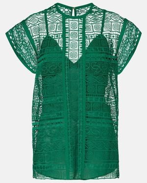 Elie Saab Macrame Top - Green