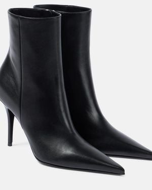 AMINA MUADDI Barbara 90 Leather Boots - Black