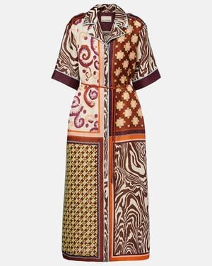 ALÉMAIS Wilson Printed Linen And Silk Shirt Dress - Multicolor
