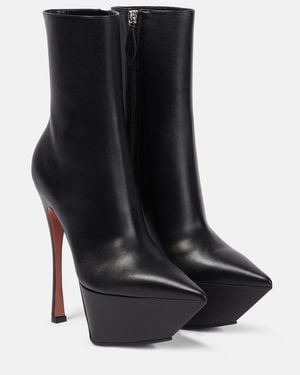 AMINA MUADDI Leather Yigit Heeled Boots 150 - Black