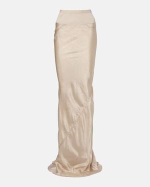 Rick Owens Satin Maxi Skirt - Natural