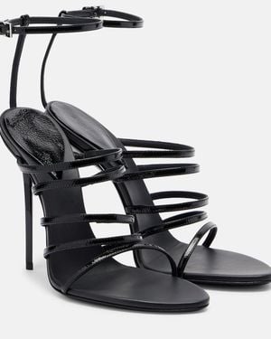 Alaïa Drop Leather Sandals - Black