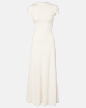 TOVE Lenore Knitted Wool And Silk Midi Dress - White