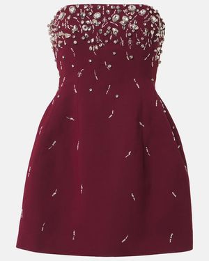 Jonathan Simkhai Arta Embellished Crepe Corset Minidress - Red