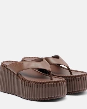 Chloé Plateausandalen Nama Aus Leder - Braun