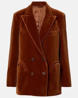 Blazé Milano Everynight Cotton Velvet Blazer - Brown