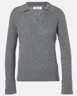 AYA MUSE Gaia Cashmere Polo Sweater - Grey