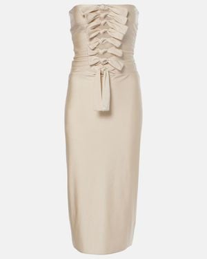 Coperni Gala Tie-Front Jersey Midi Dress - Natural