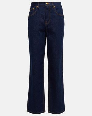 Tory Burch High-Rise Straight-Leg Jeans - Blau