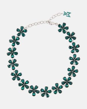 AMINA MUADDI Crystal-Embellished Anklet - Green
