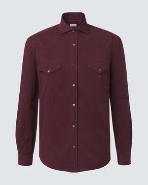 Brunello Cucinelli Cotton Pique Shirt - Purple