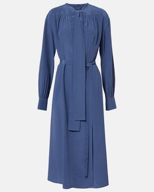 JOSEPH Bolero Silk Crepe De Chine Midi Dress - Blue