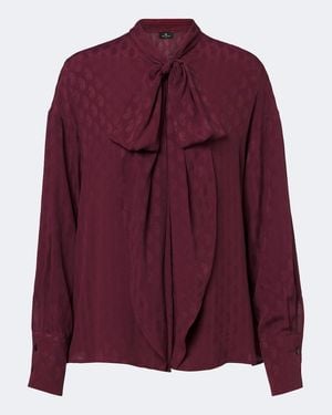 Etro Blusa En Jacquard Con Paisley Y Lazada - Morado
