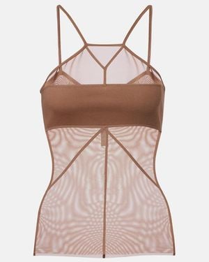 Rick Owens Sl Combo Semi-Sheer Top - Brown