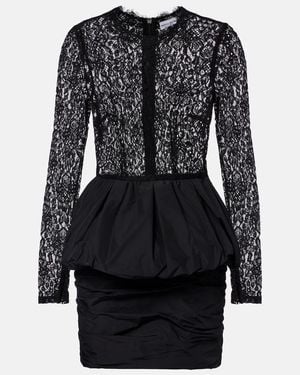 Rebecca Vallance Dixie Peplum Lace And Taffeta Minidress - Black