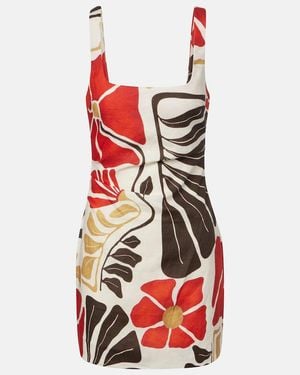 SIR. Julietta Floral Linen Minidress - Red