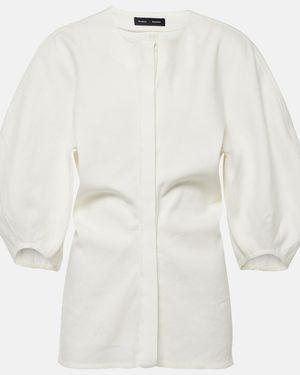 Proenza Schouler Linen-Blend Top - White