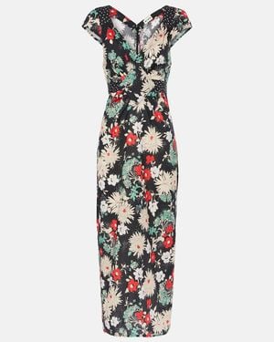 RIXO London Carey Floral Cotton Midi Dress - White
