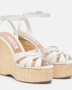 Aquazzura Wedge-Sandalen Copacabana Aus Leder - Weiß