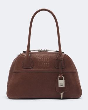 Miu Miu Vivant Leather Shoulder Bag - Brown