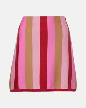 RIXO London Liesel Wool-Blend Miniskirt - Red