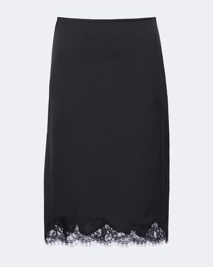 Faithfull the Brand Marisol Lace-Trimmed Satin Slip Skirt - Black