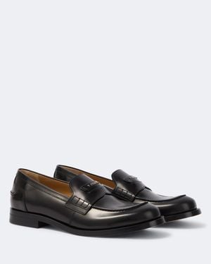 Fendi Ateneo Leather Penny Loafers - Black