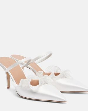 Malone Souliers Mules Cecile 70 Aus Satin - Weiß