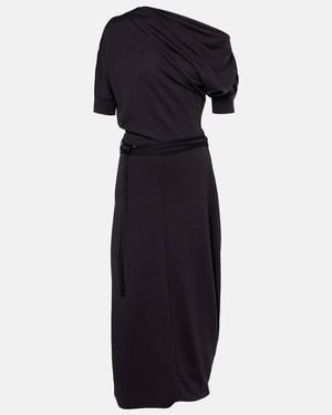 Lemaire Midikleid Twisted Hemd Aus Jersey - Schwarz